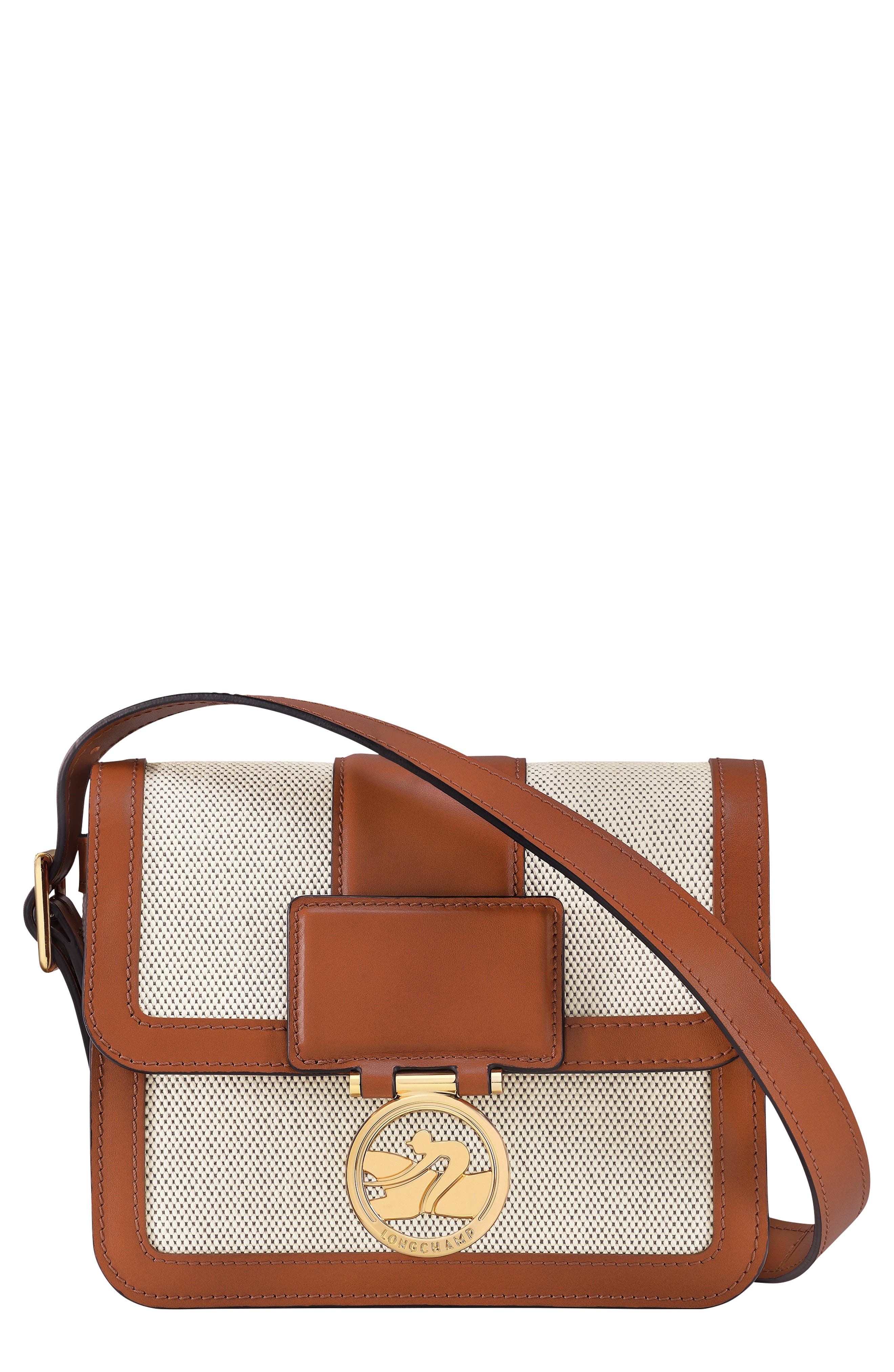 Longchamp Small Boxtrot Canvas & Leather Crossbody Bag, Main, color, 