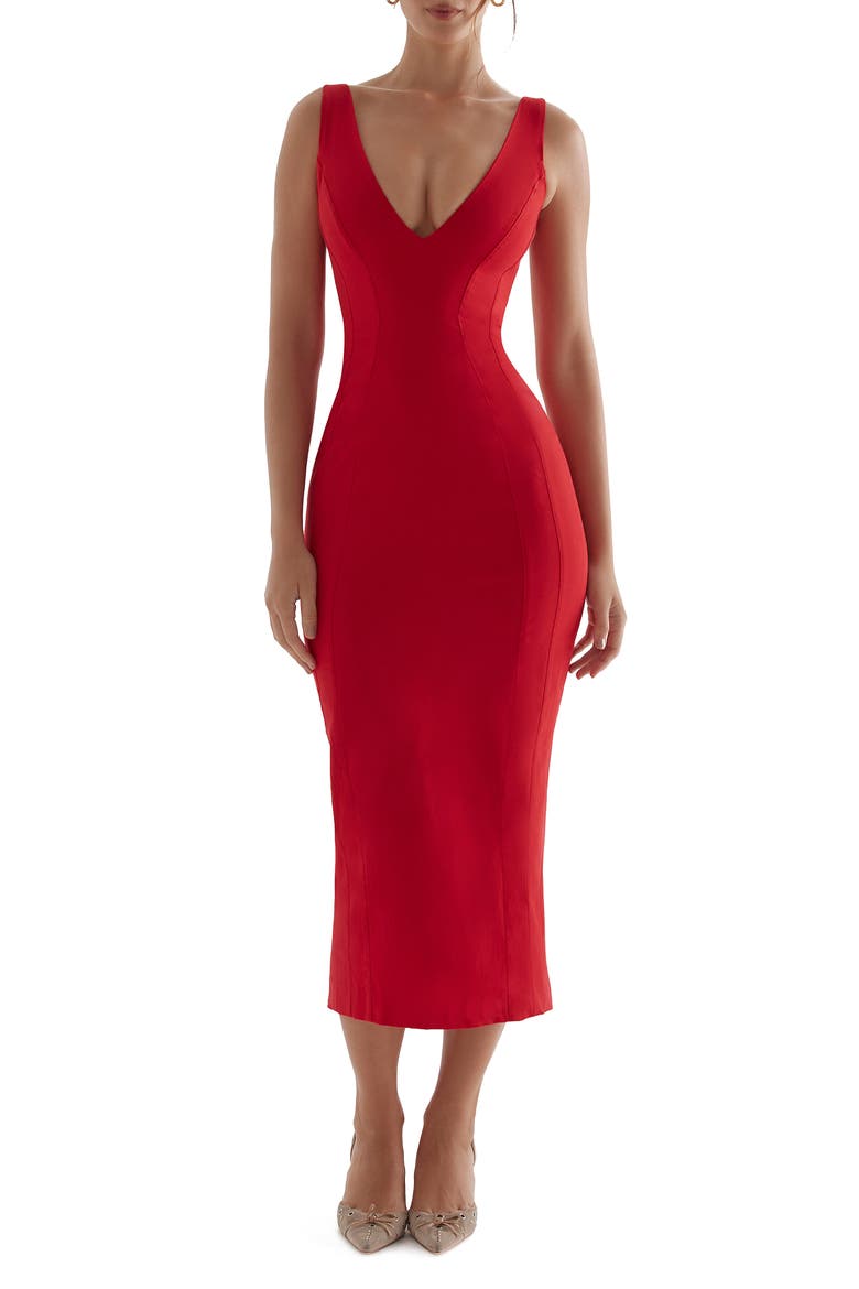 Cece Body-Con Cocktail Dress, Main, color, RED ROSE