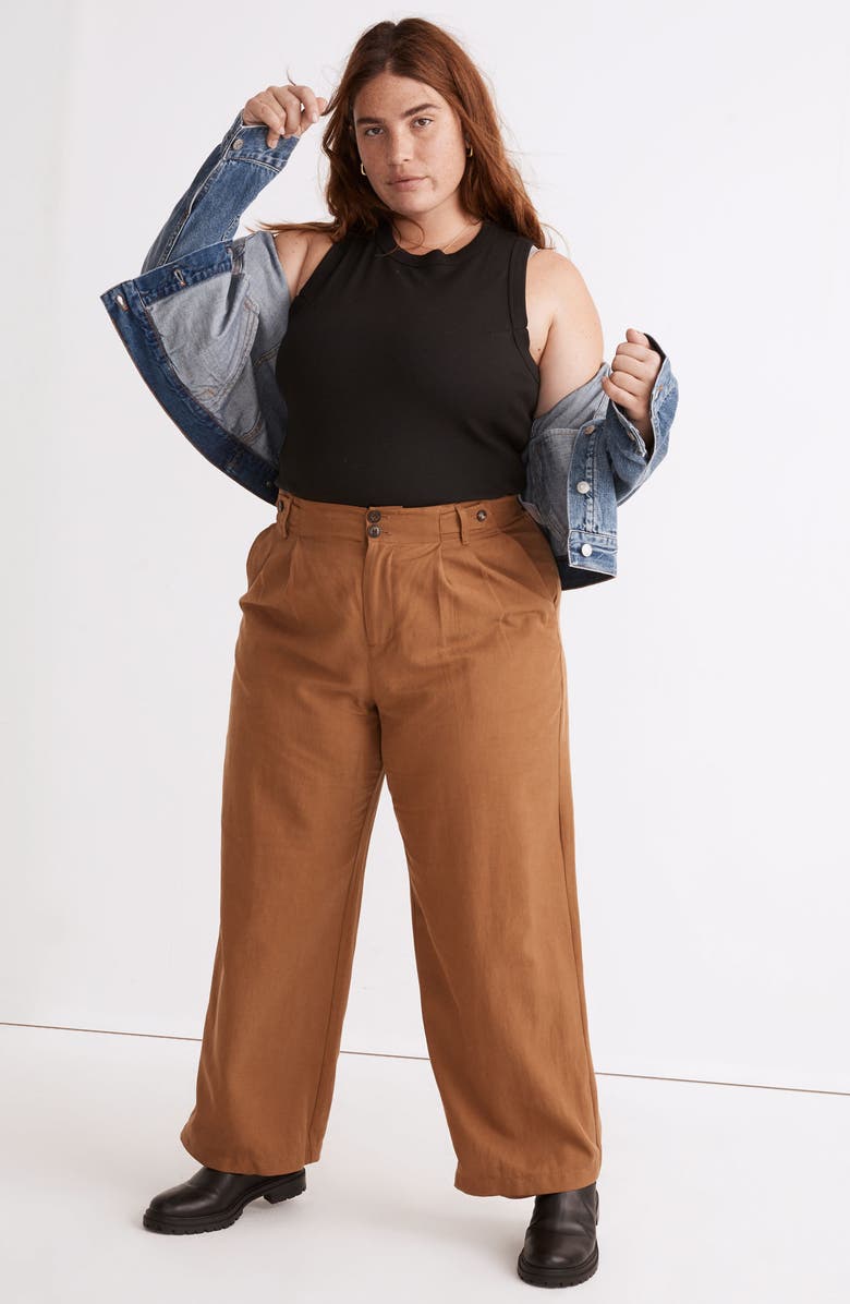 Madewell Harlow Wide Leg Pants, Alternate, color, Acorn