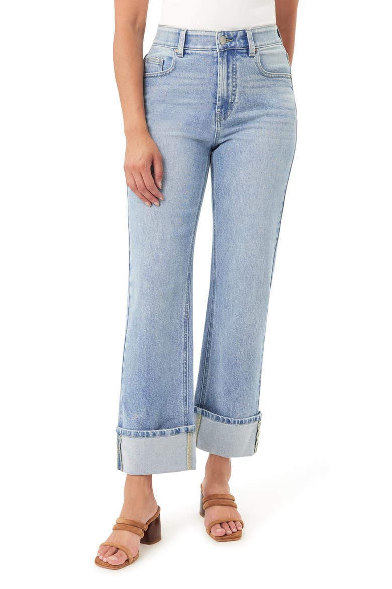The Polished Casual Cuffed Straight Leg Jeans, Main, color, SLOANE