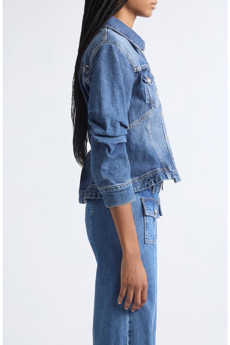 Gina Fitted Stretch Denim Jacket, Alternate, color, SEINE