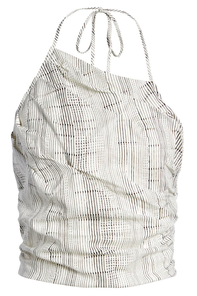 Ruched Camisole, Alternate, color, IVORY- BLACK LINEAR STRIPE