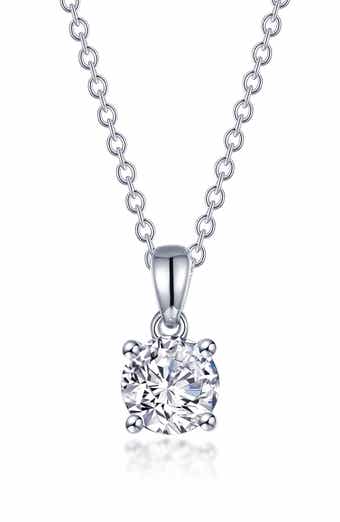 4-Prong Solitaire Pendant Necklace