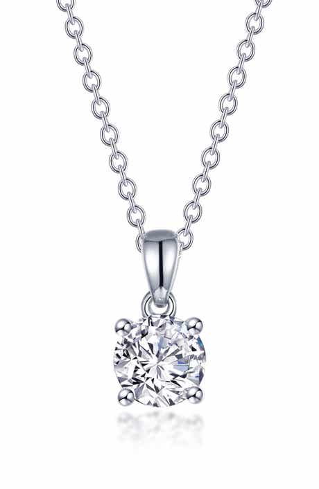4-Prong Solitaire Pendant Necklace