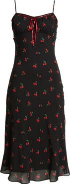 BP. Tie Front Chiffon Midi Dress