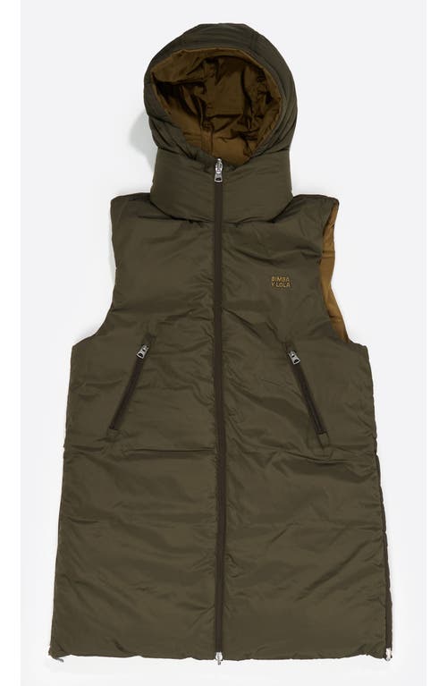 Bimba Y Lola Hooded Reversible Vest In Brown