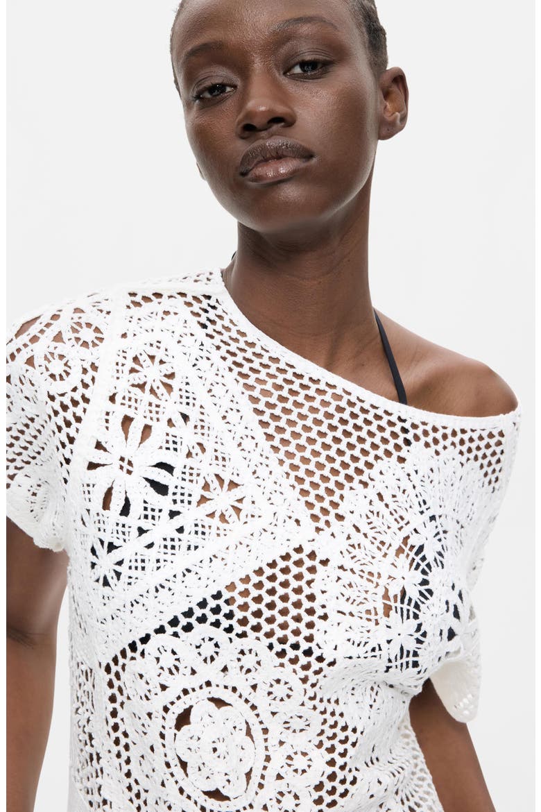 Openwork Knit Top, Alternate, color, OFF WHITE