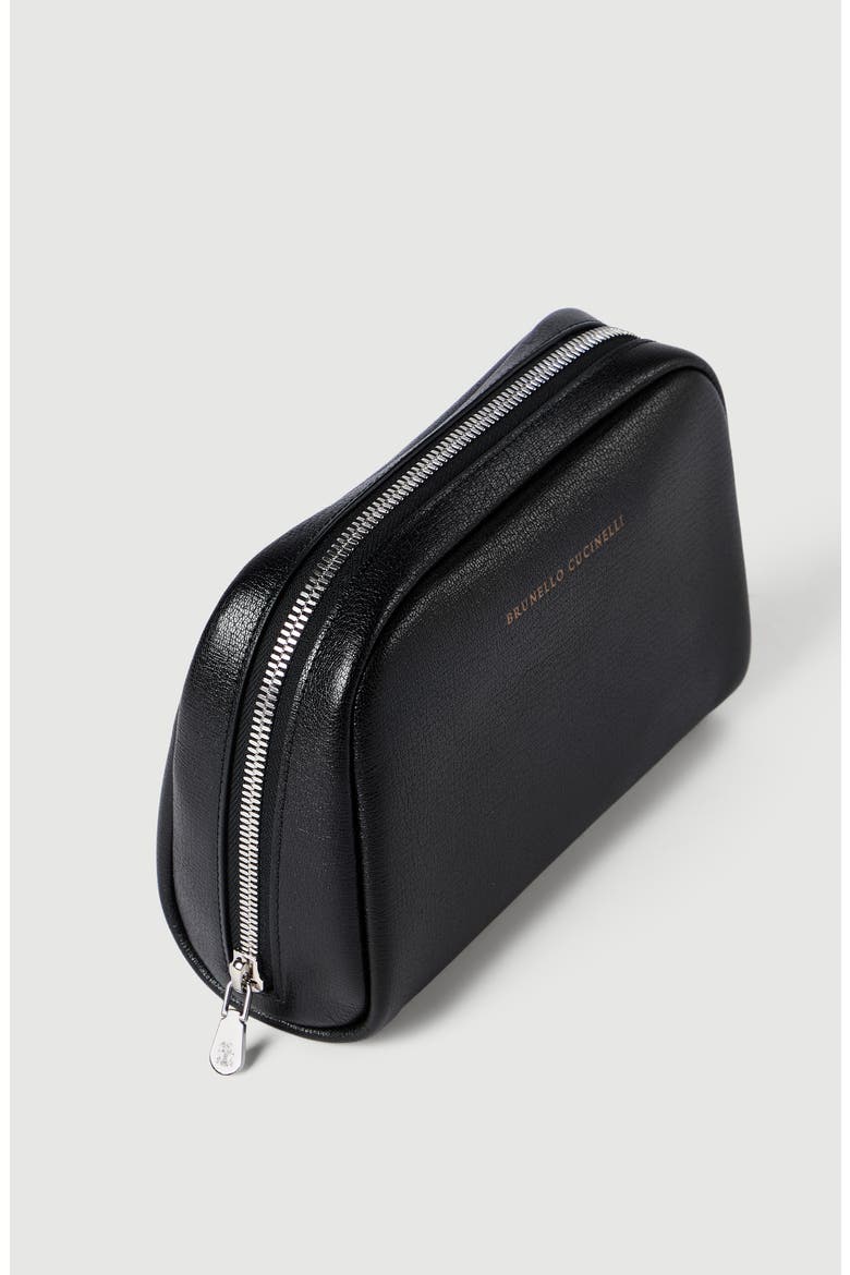 Grained leather slim beauty case, Alternate, color, Black