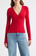 FRAME The Mesh Trim Rib Henley