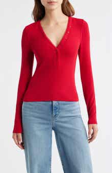 FRAME The Mesh Trim Rib Henley