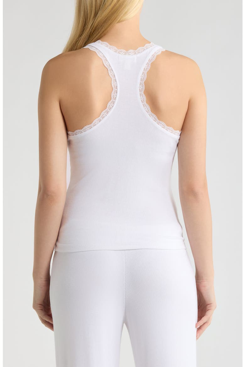 Daydream Rib Lace Trim Tank, Alternate, color, WHITE