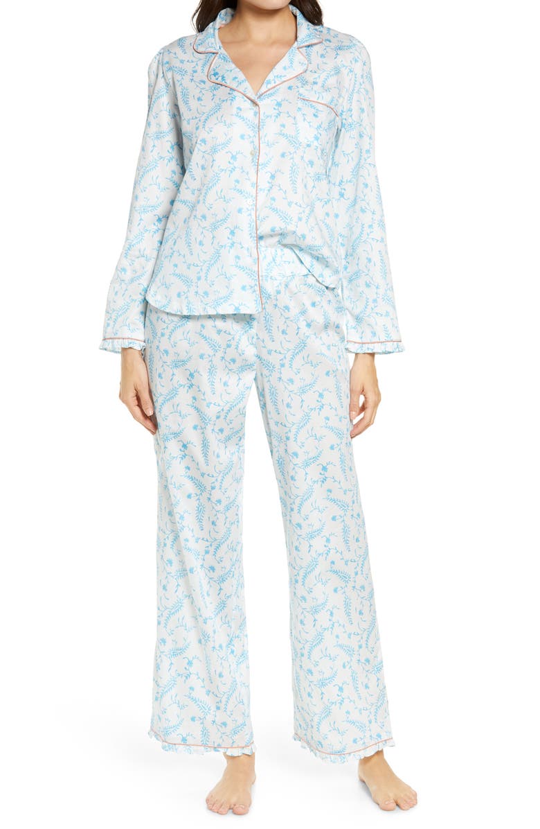 REVERIE Women's Marilyn Print Crop Organic Cotton Pajamas, Main, color, 