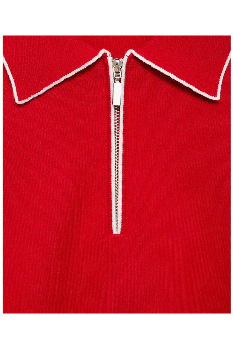 Tipped Short Sleeve Polo Sweater, Alternate, color, RED