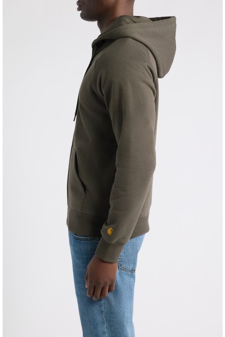 Chase Cotton Blend Zip-Up Hoodie, Alternate, color, SHUNGITE / GOLD