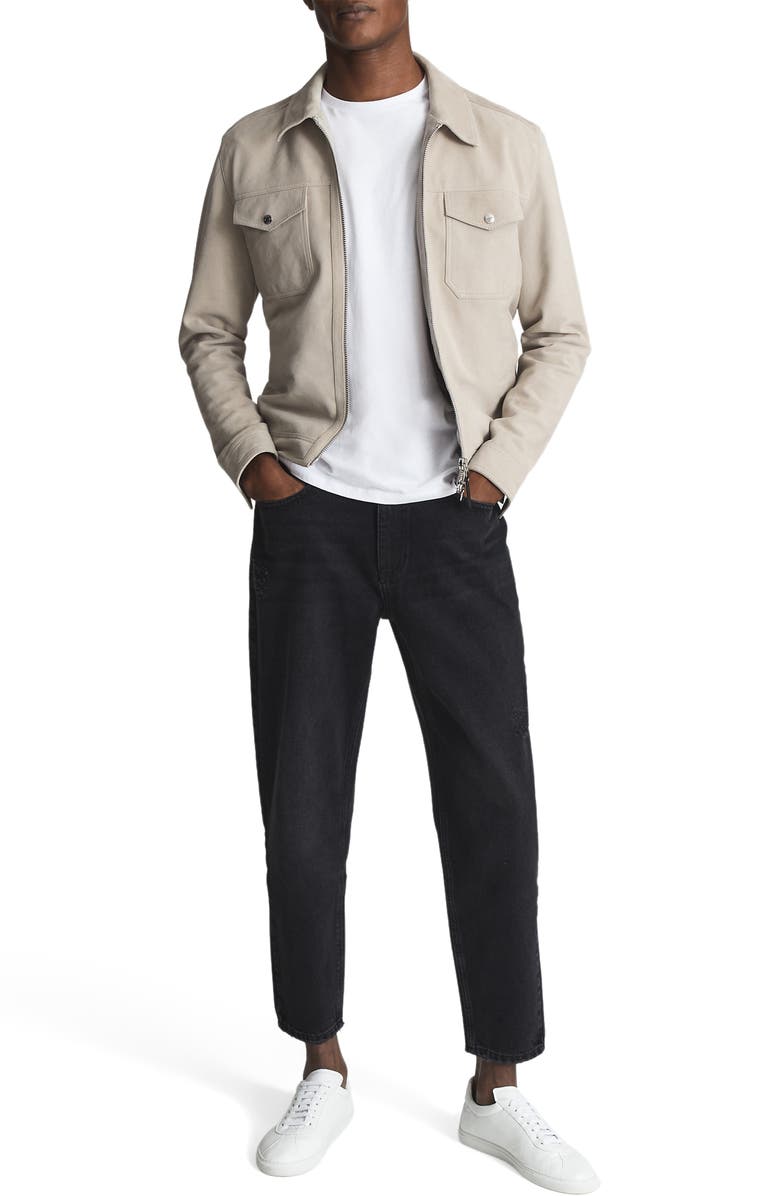 Reiss Pike Suede Trucker Jacket, Alternate, color,