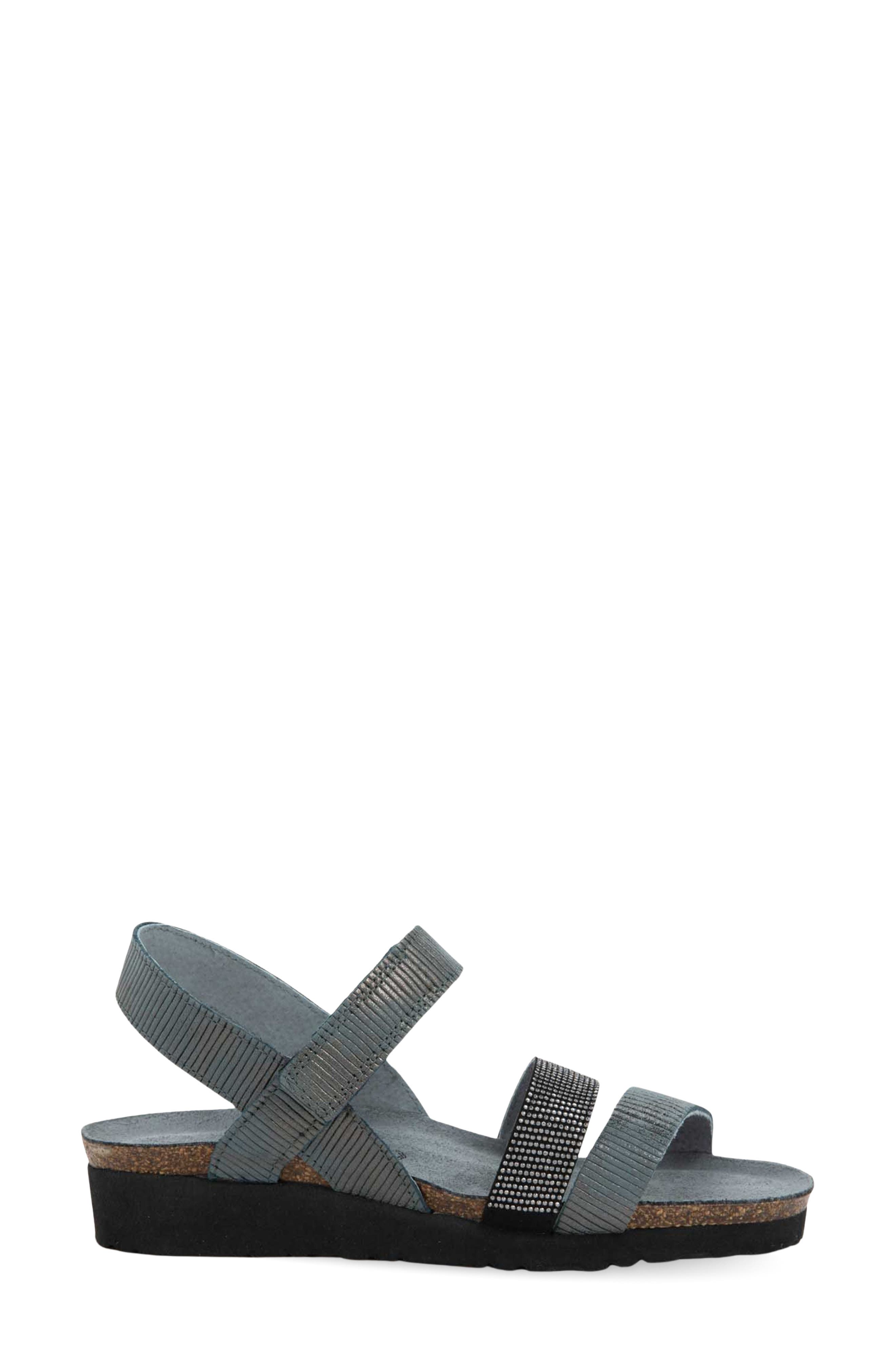 'Krista' Sandal, Alternate, color, GRAPHITE STRIPE/ BLACK