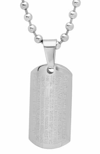 Lord's Prayer Inscribed Pendant Necklace