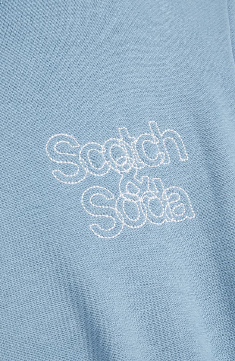 Scotch & Soda Relaxed Fit Fleece Graphic Hoodie, Alternate, color, Faded Denim