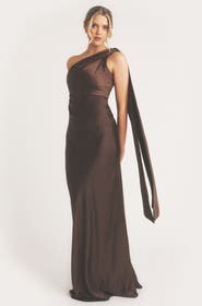 Six Stories One Shoulder Drape Bridesmaid Dress