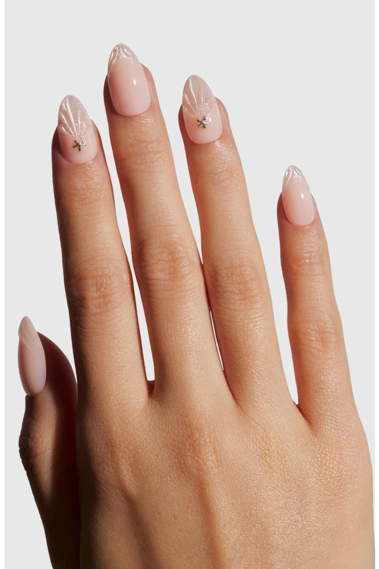 Short Almond Press-On Nails, Alternate, color, PRINCESS BY THE SEA
