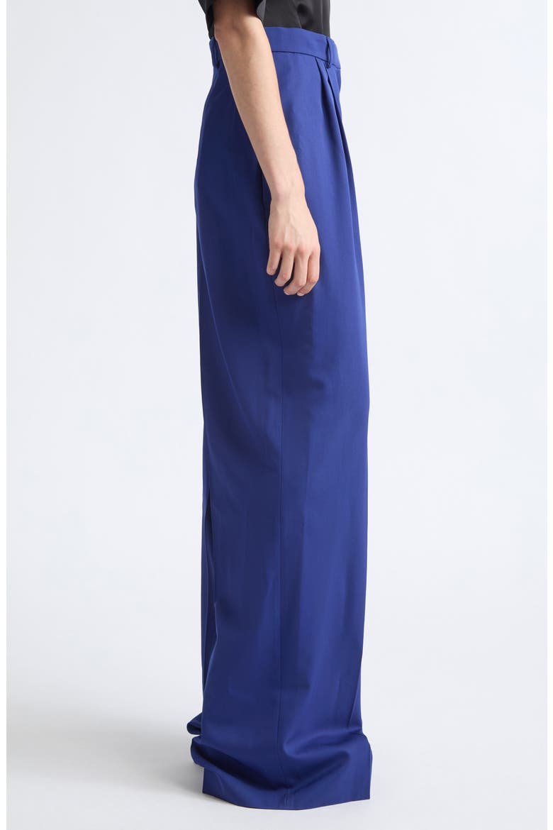 High Waist Pleated Wool Pants, Alternate, color, INDIGO