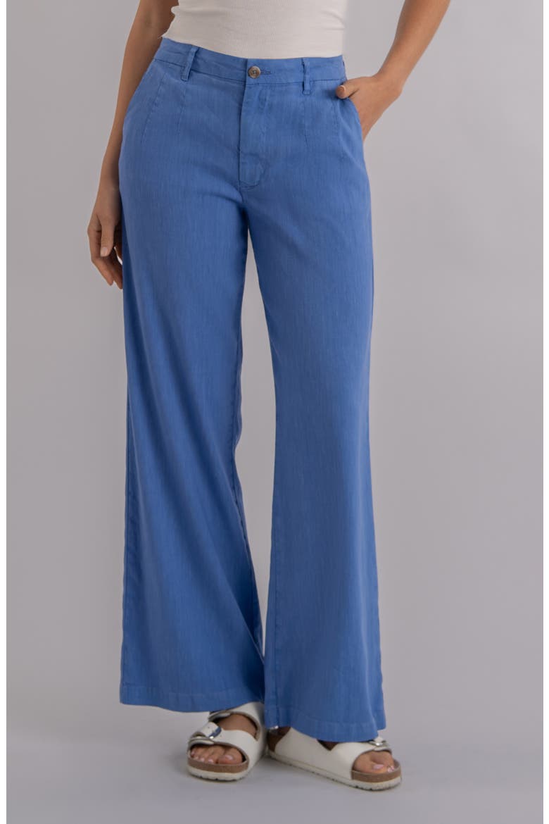 Meg High Waist Linen Blend Wide Leg Pants, Main, color, CORNFLOWER