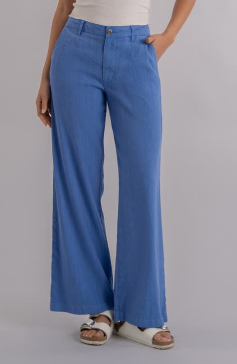 Meg High Waist Linen Blend Wide Leg Pants
