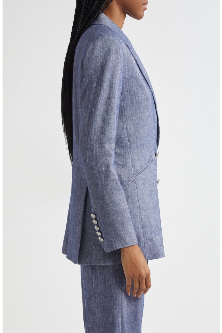 Dale Linen Blend Dickey Jacket, Alternate, color, BLUE MELANGE