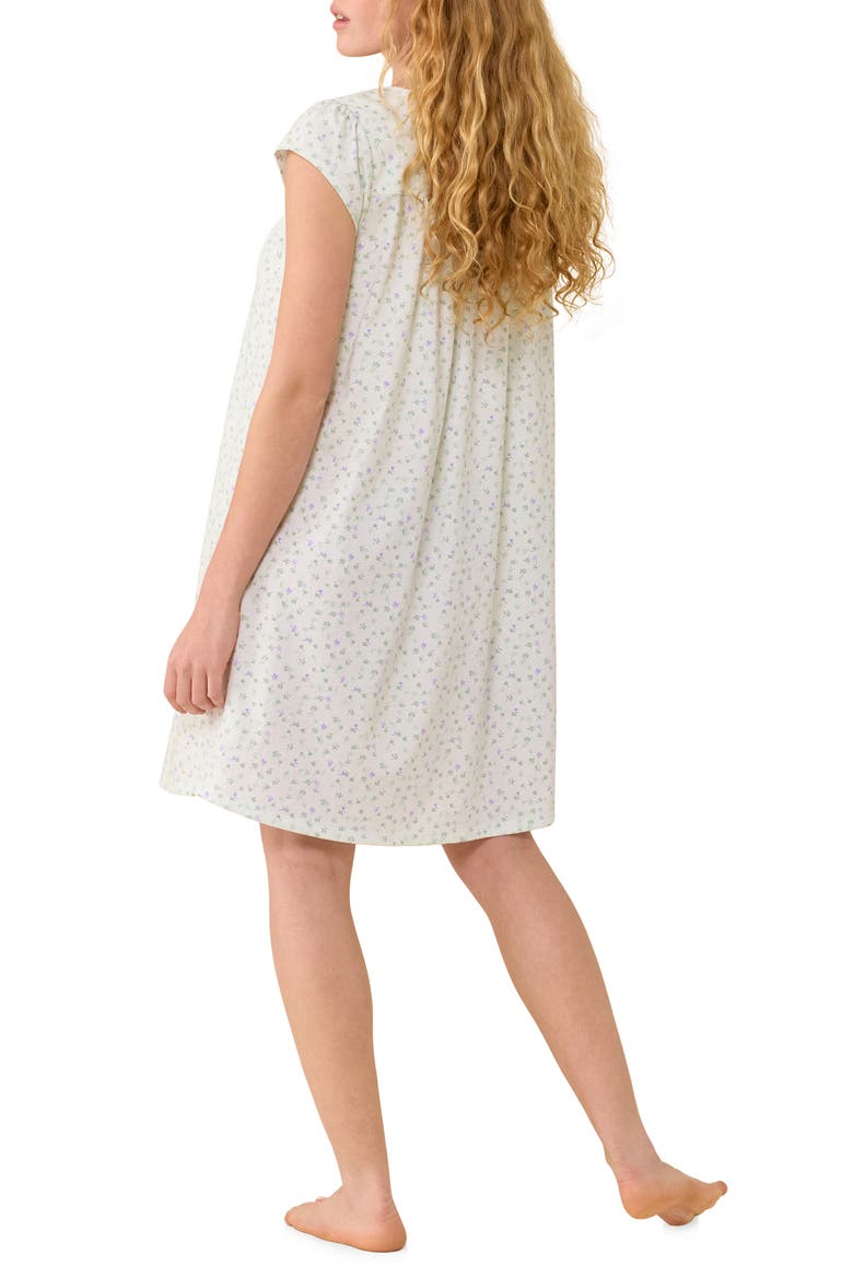Floral Cotton Short Nightgown, Alternate, color, SAGE FLORAL