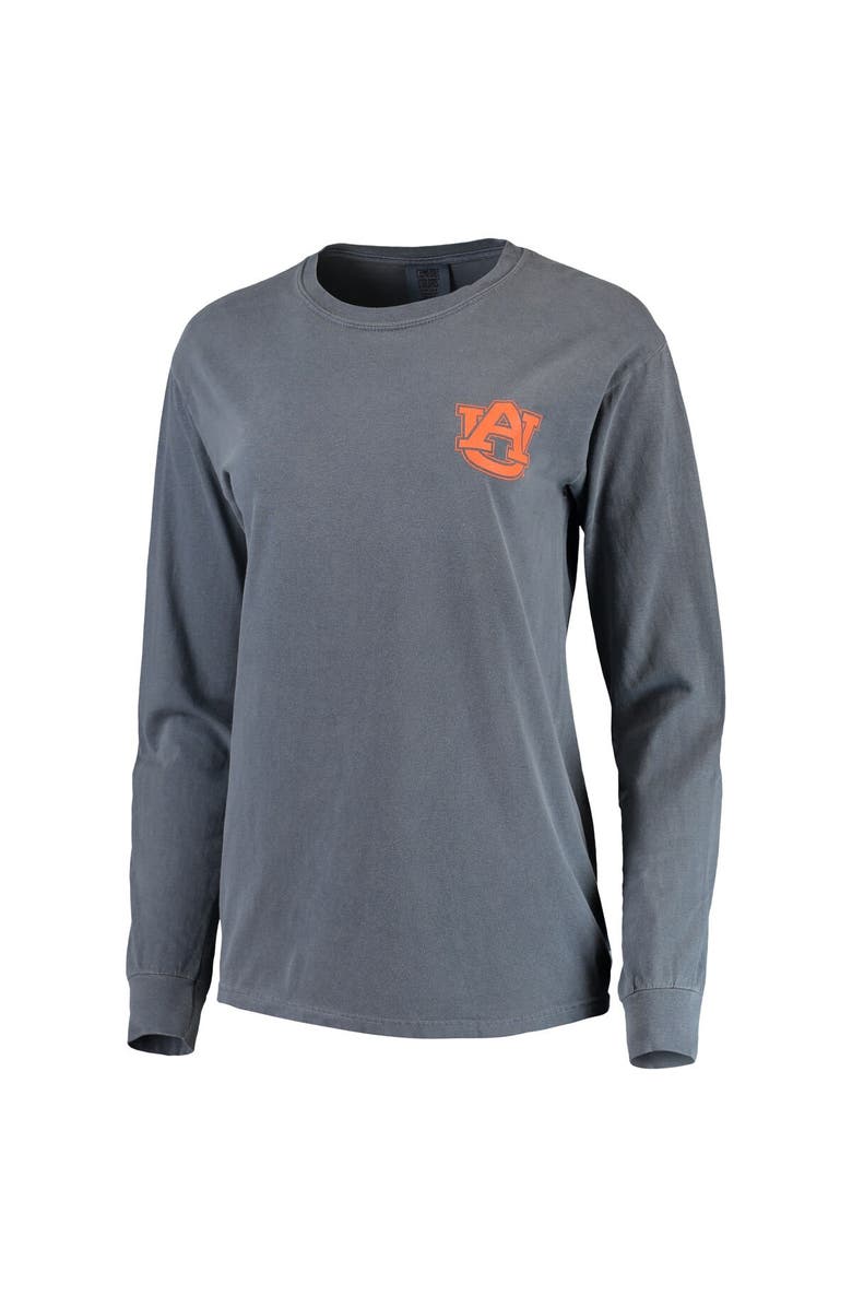 SUMMIT SPORTSWEAR Women's Navy Auburn Tigers Comfort Colors Campus Skyline Long Sleeve Oversized T-Shirt, Main, color, Navy