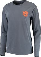 SUMMIT SPORTSWEAR Women's Navy Auburn Tigers Comfort Colors Campus Skyline Long Sleeve Oversized T-Shirt