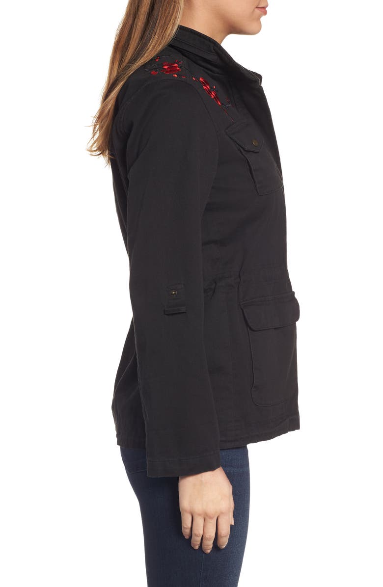 Vince Camuto Embroidered Cotton Twill Utility Jacket, Alternate, color, 