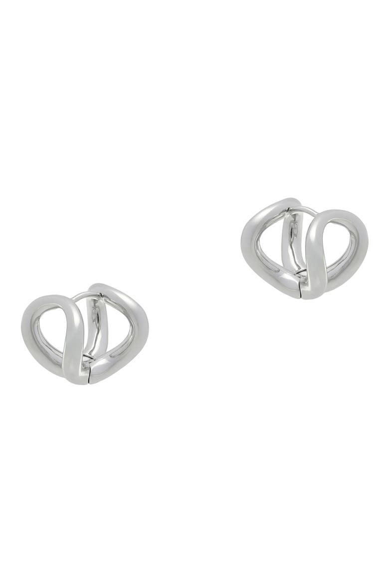 Phoebe Parallel Lines Huggie Earrings, Main, color, SILVER TONE