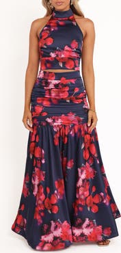 Petal & Pup Freda Floral Halter Top & Maxi Skirt Set