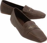 Forever & Always Shoes Iridessa Leather Flat Loafers