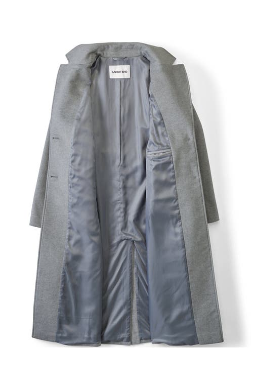 Lands' End Wool Wrap Long Coat In Gray