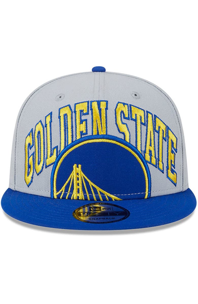 New Era Men's New Era Gray/Royal Golden State Warriors Tip-Off Two-Tone 9FIFTY Snapback Hat, Alternate, color, Gray