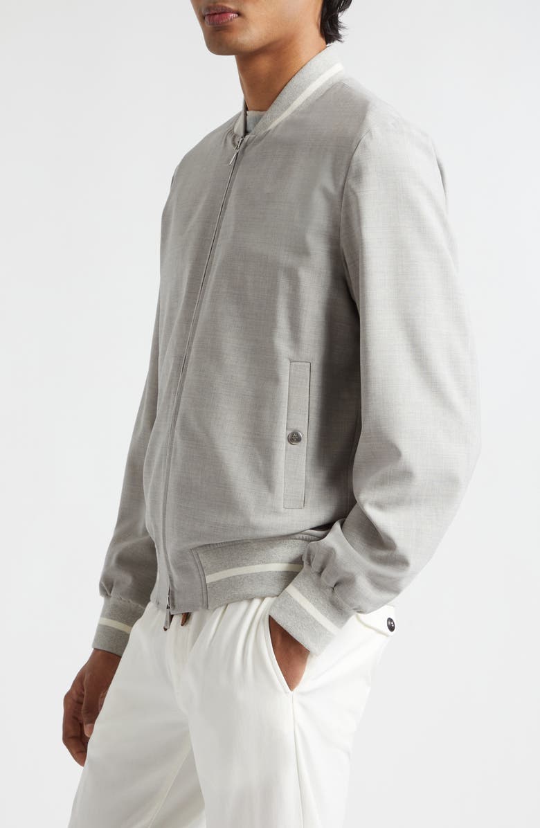 Eleventy Stretch Wool Bomber Jacket, Alternate, color,