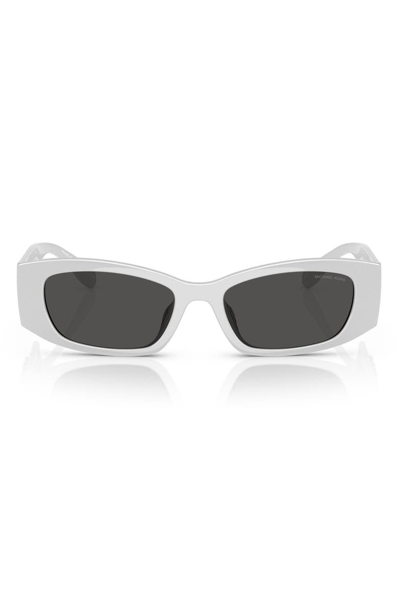 Michael Kors 52mm Irregular Sunglasses, Main, color, Silver Metallic / Dark Grey