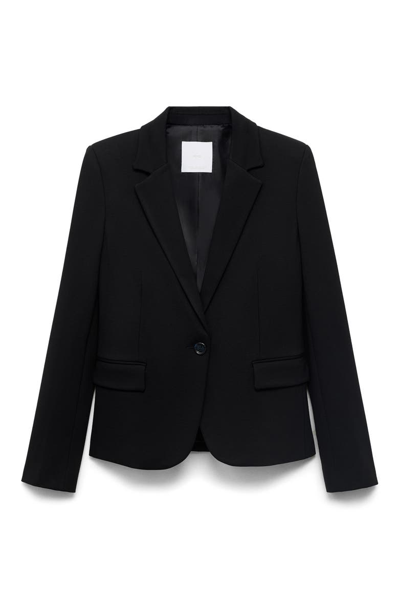 Fitted Suit Jacket, Alternate, color, BLACK