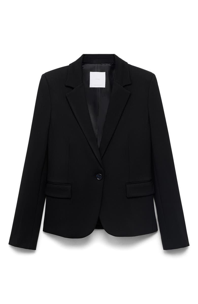 MANGO Fitted Suit Jacket, Alternate, color, Black