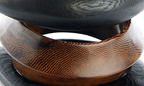 Isabel Marant Set Of 3 Wood Eye Bangle Bracelets In Black