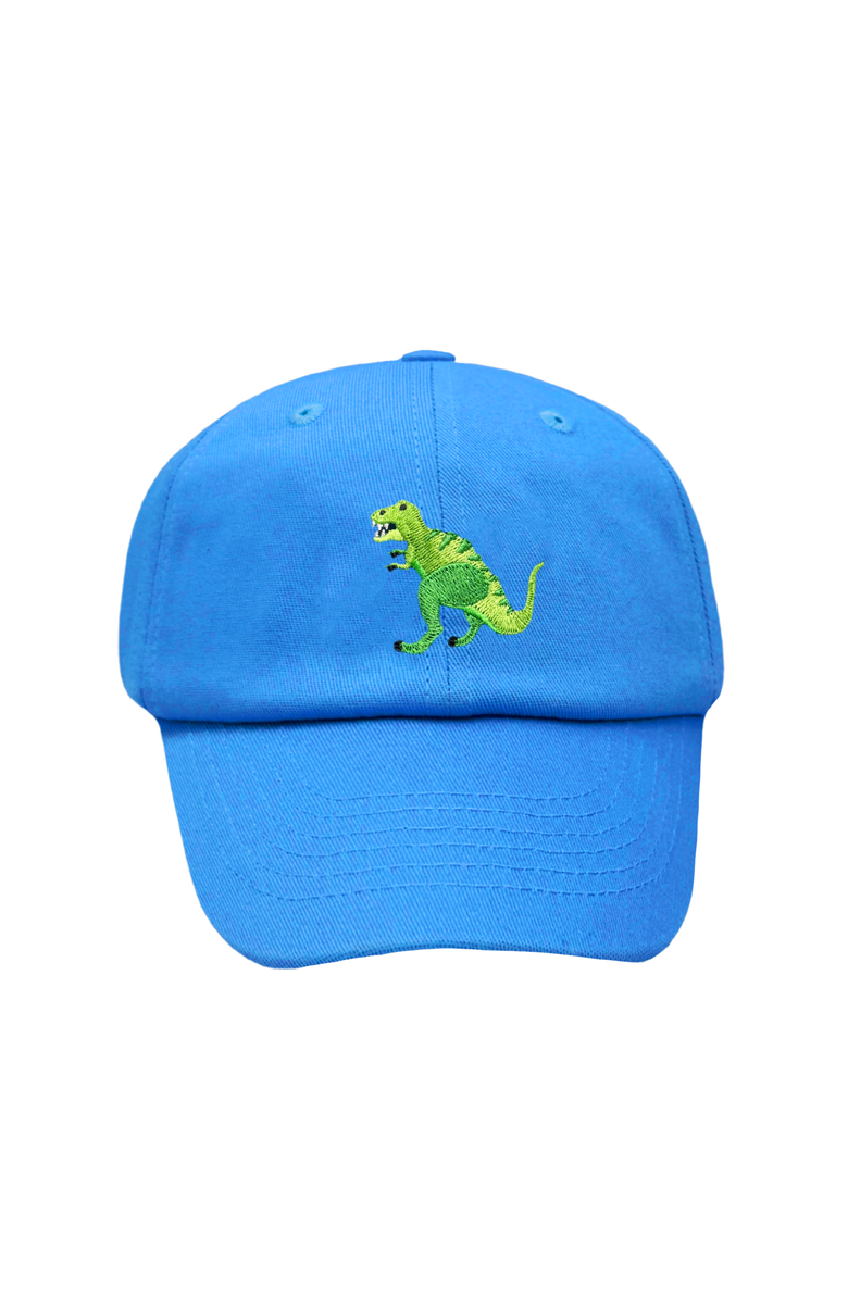 Bits & Bows T-Rex Dinosaur Twill Baseball Hat, Main, color, Blue