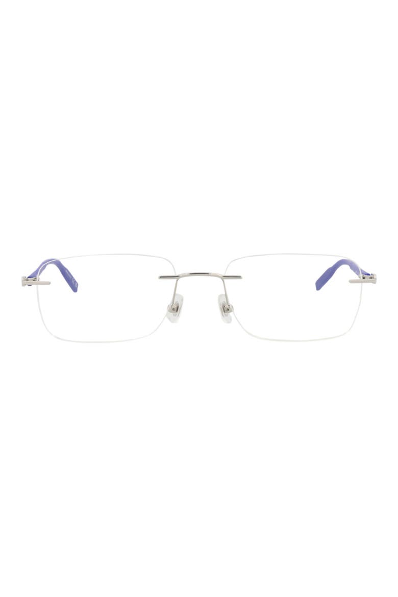 59mm Square Optical Glasses, Main, color, SILVER BLUE TRANSPARENT