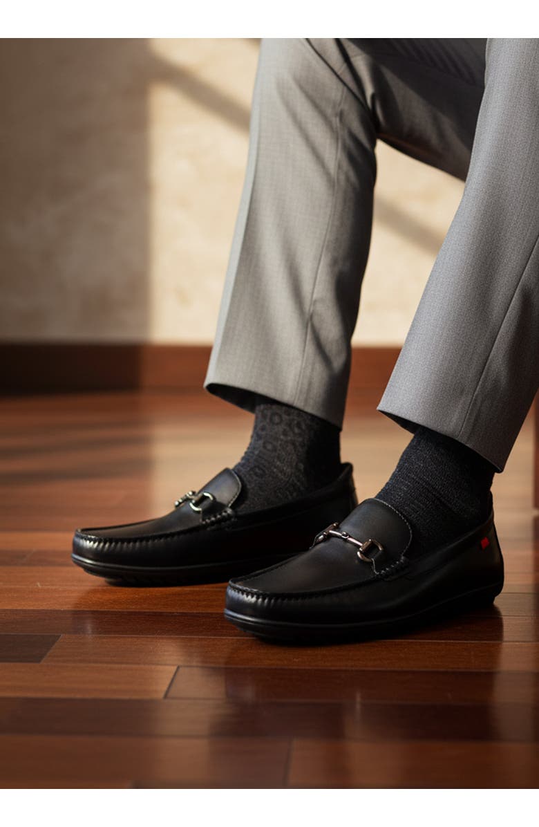 Marc Joseph New York Elliot Road Hands Free Technology Leather Buckle Loafer, Alternate, color, Black Napa Leather