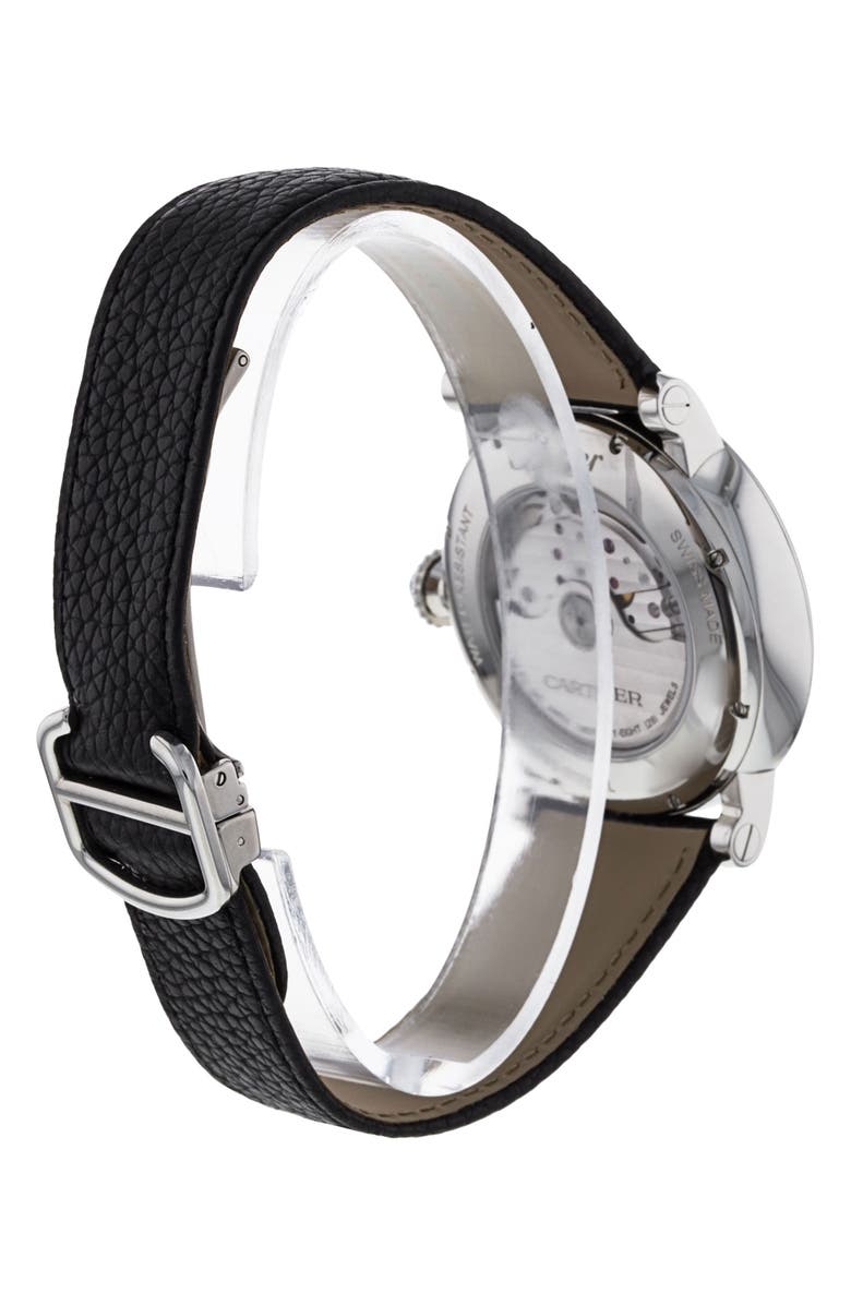 Watchfinder & Co. Cartier Preowned Rotonde Automatic Moon Phase Multifunction Leather Band Watch, 42mm, Alternate, color, 