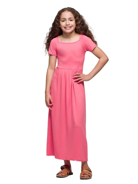 Short Sleeve Pleated Maxi Dress