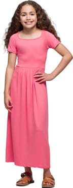 24sevenKid Short Sleeve Pleated Maxi Dress