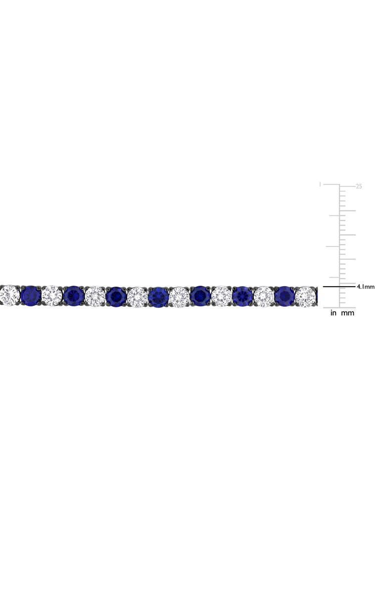DELMAR Men's Lab Grown Blue & White Sapphire Tennis Bracelet, Alternate, color, Blue