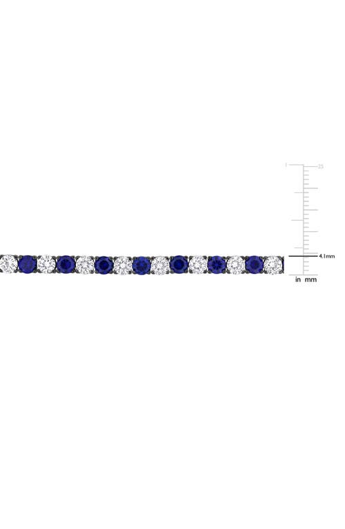 Delmar Lab Grown Blue & White Sapphire Tennis Bracelet In Blue